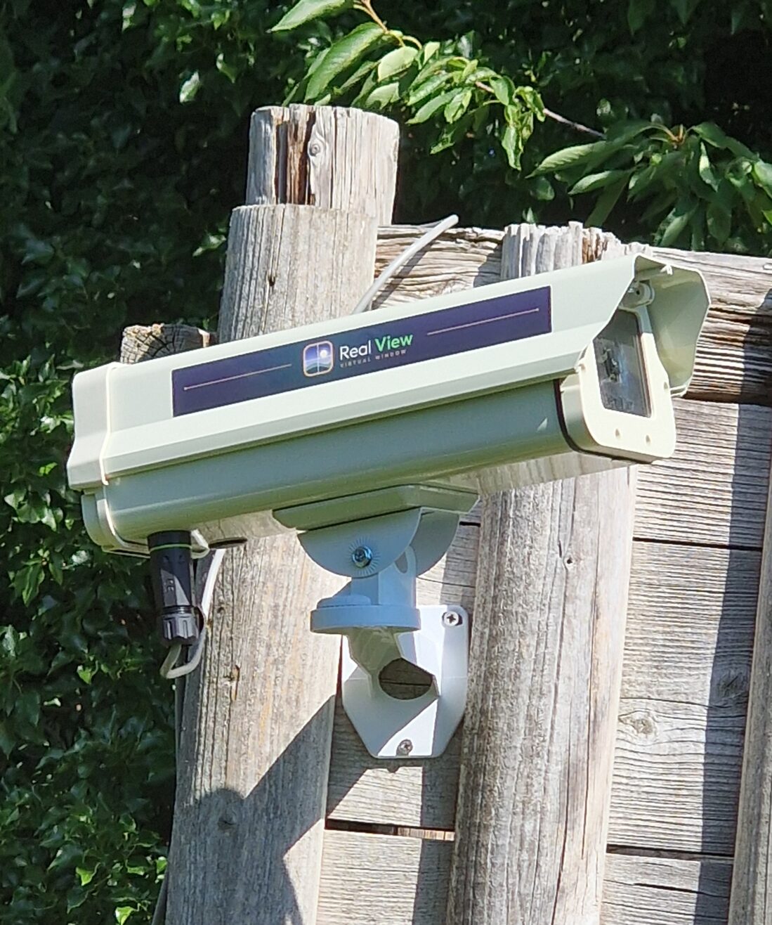 The Real View hotel camera installed in its weatherproof outdoor enclosure